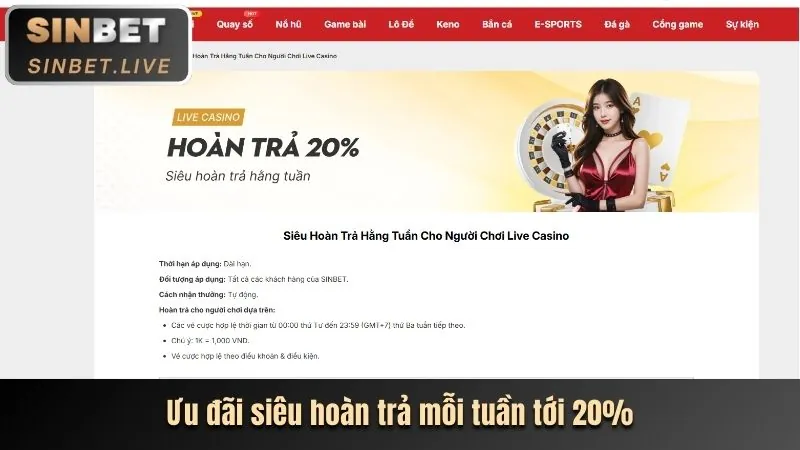 Bảng tỷ lệ hoàn trả cho các loại trò chơi tại 888new login